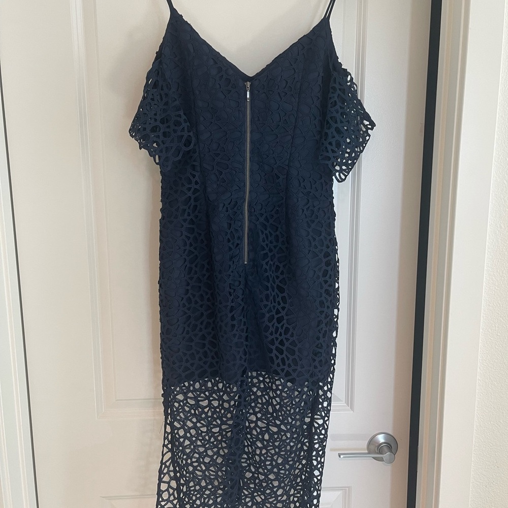 Keep Sake Blue Countdown Lace Off Shoulder Midi Dress - Picture 8 of 14